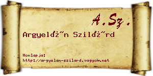 Argyelán Szilárd névjegykártya
