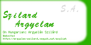szilard argyelan business card