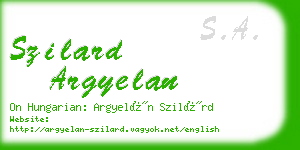 szilard argyelan business card